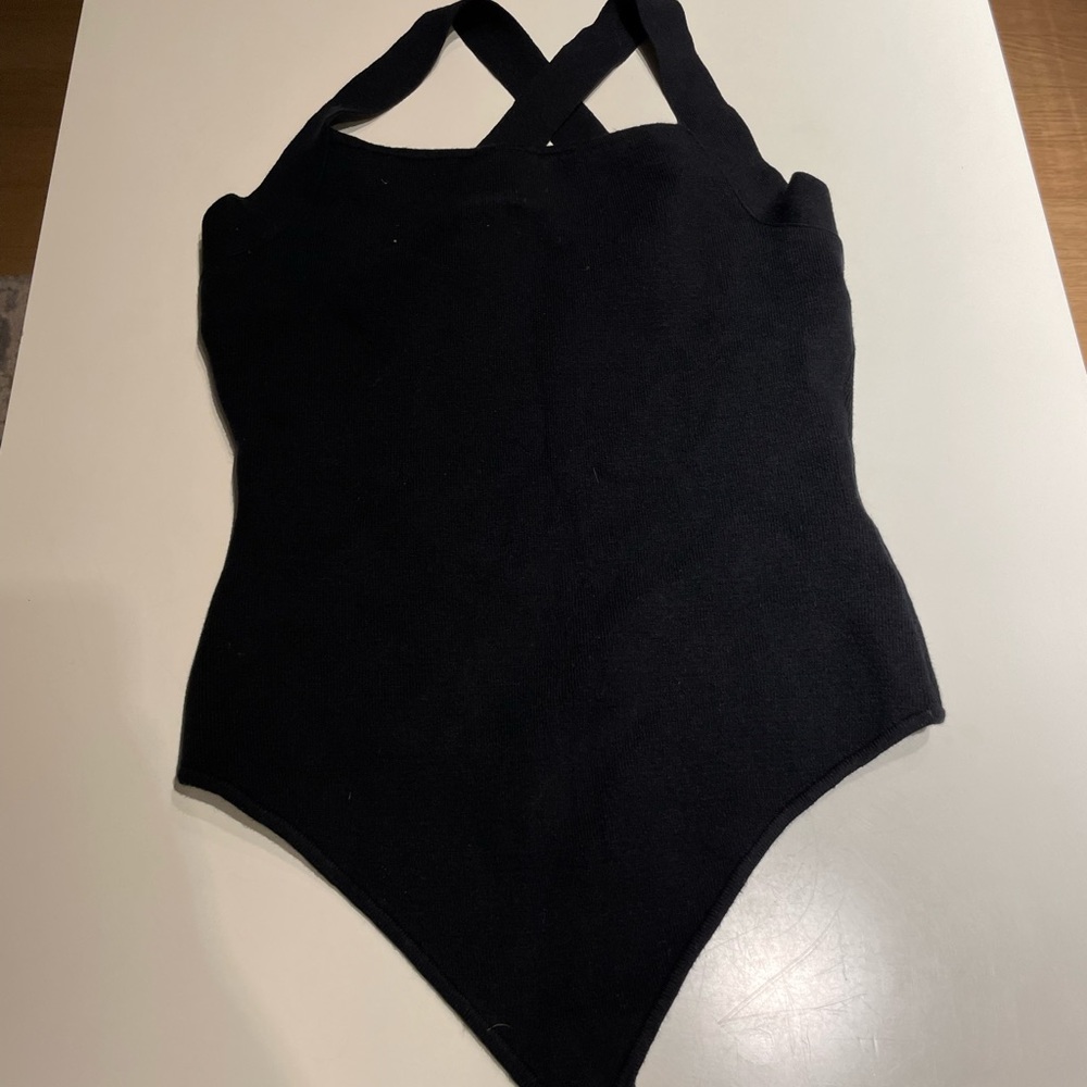 Abercrombie Black Sweater Strappy Bodysuit - NWOT